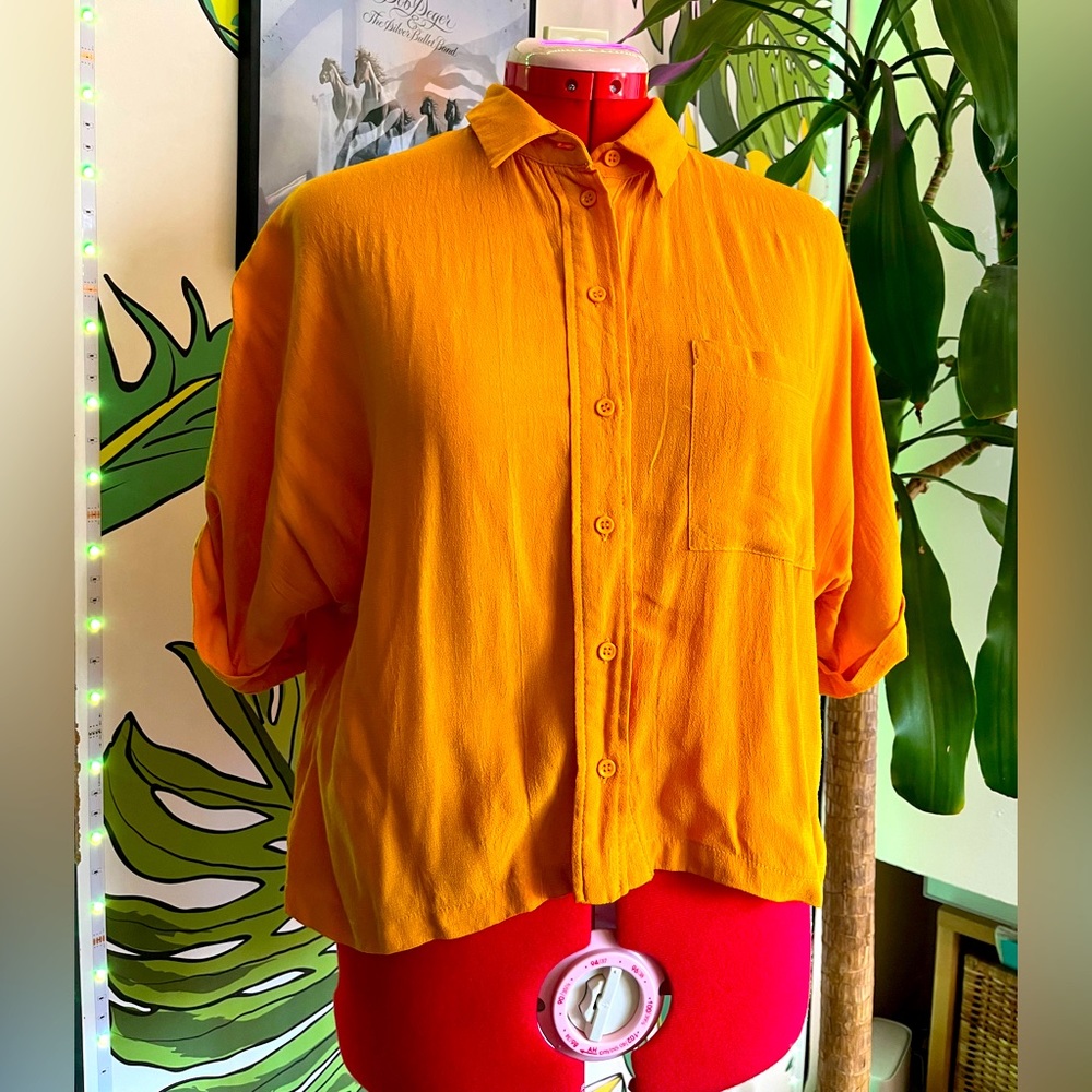 Boxy tangerine button up